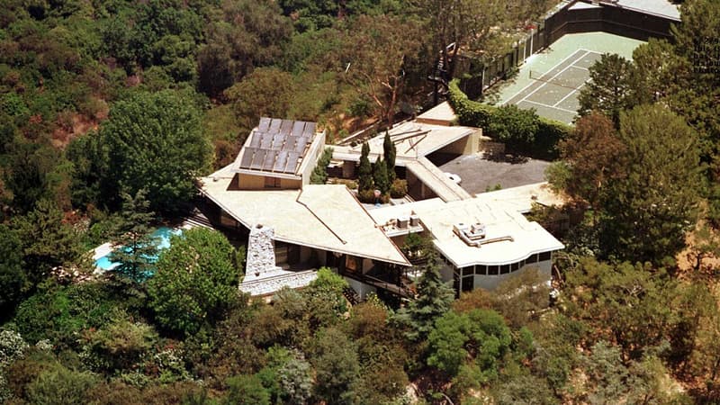 Vue aérienne de la villa de Luc Besson à Los Angeles