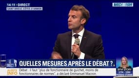 "Le risque du débat, c'est l'individualisme, c'est de dire qu'on aura 66 millions de réponses": en Bretagne, Emmanuel Macron demande aux citoyens "un principe de responsabilité"
