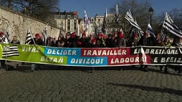Une manifestation du collectif "Vivre, décider, travailler en Bretagne", le nom officiel des Bonnets rouges (photo d'illlustration).