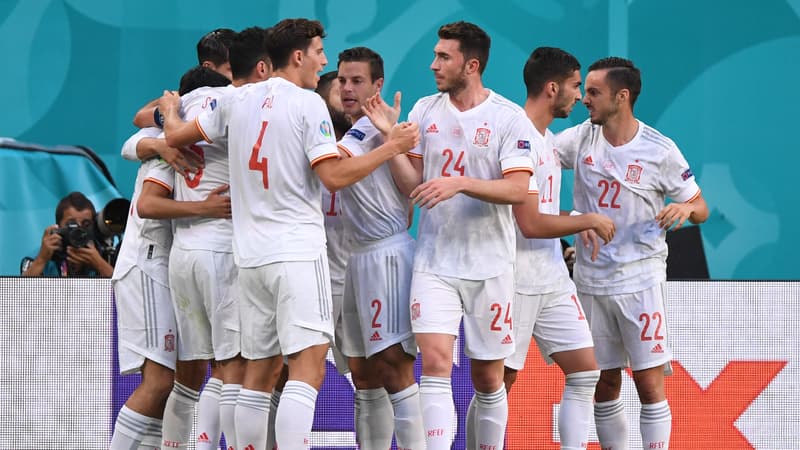 L'Espagne célèbre son but en quart de l'Euro 2021