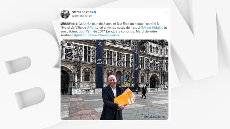 Stefan de Vries, journaliste freelance, a obtenu ce vendredi les notes de frais de la maire de Paris.