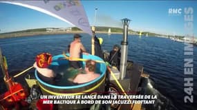 Un inventeur se lance dans la traversée de la mer Baltique... à bord d'un jacuzzi