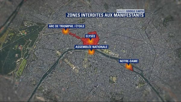 Les zones interdites à Paris Les zones interdites à Paris