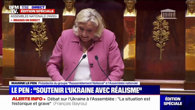 Ukraine: Marine Le Pen évoque les virevoltes du président de la République qui n'ont pas permis à la France de peser significativement sur le conflit