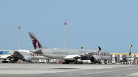 Des avions sur le tarmac de l'aéroport de Doha, au Qatar, le 1er avril 2020 (Photo d'illustration)