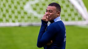 Kylian Mbappé à l'entraînement avec l'équipe de France, le 12 juin 2024.