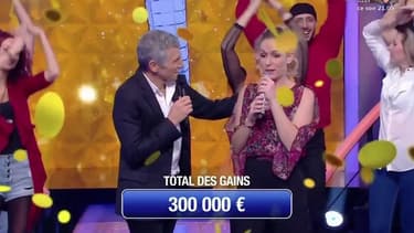 Margaux sur le plateau de N'oubliez pas les paroles.