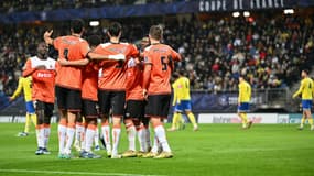 Les Lorientais lors de leur match de Coupe de France, 6 janvier 2024