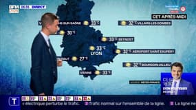 Météo à Lyon: encore de très fortes chaleurs, jusqu'à 33°C cet après-midi