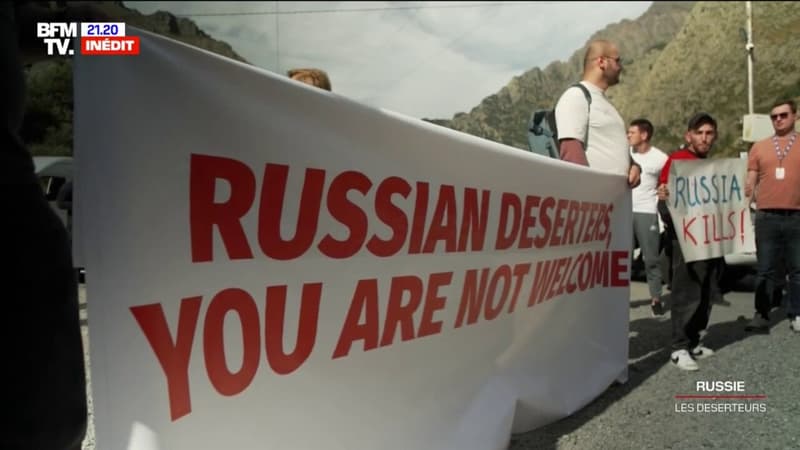 Des Géorgiens manifestent contre l'accueil des Russes dans leur pays