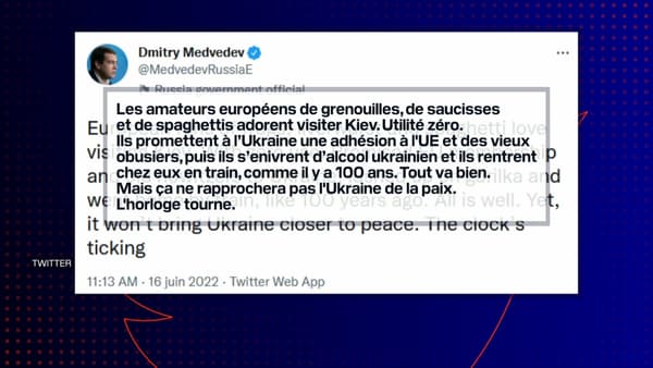 Dmitri Medvedev s'en est pris aux dirigeants européens sur Twitter ce jeudi.