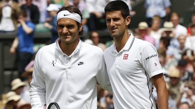Comme en 2014, Roger Federer (à gauche)à et Novak Djokovic se retrouvent en finale de WImbledon