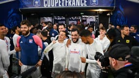 Les joueurs lyonnais euphoriques après la victoire face à Valenciennes