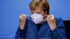 Angela Merkel lors de la conférence de presse ce mercredi.