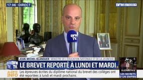 Brevet des collèges reporté: Jean-Michel Blanquer ne veut pas de "polémiques inutiles"