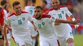 Youssef EN-NESYRI, Sofiane BOUFAL et Selim AMALLAH ,avec le Maroc le 30 janvier 2022