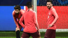Piqué et Messi à l'entraînement