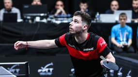 Le pongiste français Esteban Dorr lors des championnats de France de tennis de table, mars 2025
