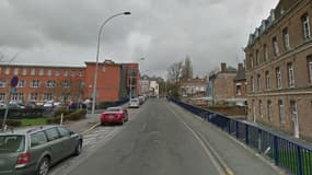 La rue Pierre-Bérégovoy à Arras, à proximité de l'école Paul-Bert.