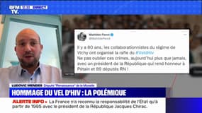 Ludovic Mendes, député Renaissance, dénonce un "antisémitisme d'extrême gauche" après le tweet polémique de Mathilde Panot sur le Vel d'Hiv