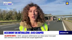 L'accident d'une bétaillère entraîne la coupure de l'A43 entre Saint-Priest et Saint-Quentin-Fallavier jusqu'à midi