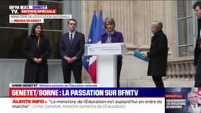 Passation avec Élisabeth Borne: "La France ne sera jamais une terre de censure", affirme Anne Genetet, ministre sortante de l'Éducation