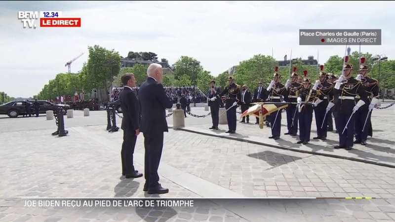Visite d'État de Joe Biden à Paris: les hymnes américain et français retentissent au pied de l'Arc de Triomphe