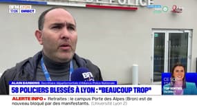 Réforme des retraites: "beaucoup trop" de policiers blessés à Lyon