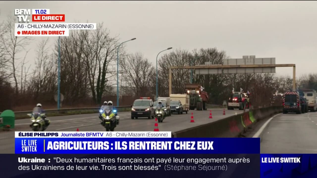 Fin Des Blocages Des Agriculteurs Les Tracteurs Sont Escort S Par La