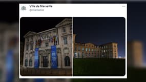 L'Hôtel de ville de Marseille et le Palais du Pharo ont été éteints ce dimanche 8 octobre en hommage aux victimes israéliennes, au lendemain des tirs de roquettes qui ont frappé Israël