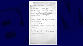 La fiche de renseignements d'Yvon Montagny, déporté en Allemagne lors de la Seconde Guerre mondiale