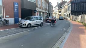 Cycliste à Poperinge (Belgique)