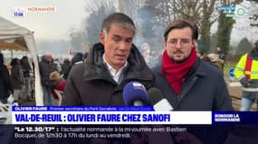 Val-de-Reuil: Olivier Faure soutient les salariés grévistes de Sanofi