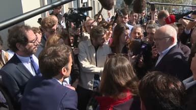 Emmanuel Macron au Havre (Seine-Maritime) le 14 avril 2022.