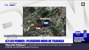 Les Pennes-Mirabeau: plusieurs mois de travaux prévus sur l'A7