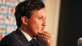 Pablo Longoria lors de la conférence de presse de présentation de Jean-Louis Gasset, le 20 février 2024