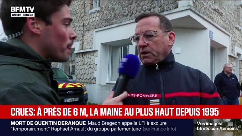 Crues en Charente-Maritime: "Nous avons réalisé plus de 200 interventions depuis samedi" dans le secteur de Saintes, explique ce sapeur-pompier