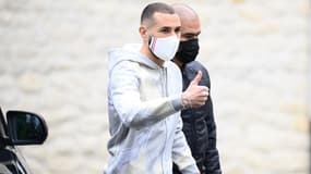 Karim Benzema lors de son arrivée à Clairefontaine