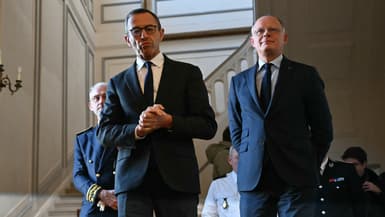 Le ministre de l'Intérieur Bruno Retailleau et Édouard Philippe au Havre, dont ce dernier est maire, le 23 mai 2025 