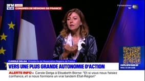 Congrès des régions: Carole Delga demande "plus d'autonomie d'action"