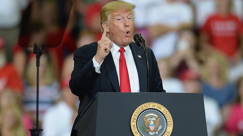 Donald Trump lors d'un meeting dans l'Indiana, le 30 août 2018.