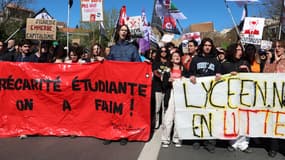 Des jeunes lors d'une manifestation à Montpellier, en 2023