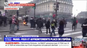 Paris: des tensions place de l'Opéra en marge de la manifestation contre la réforme des retraites