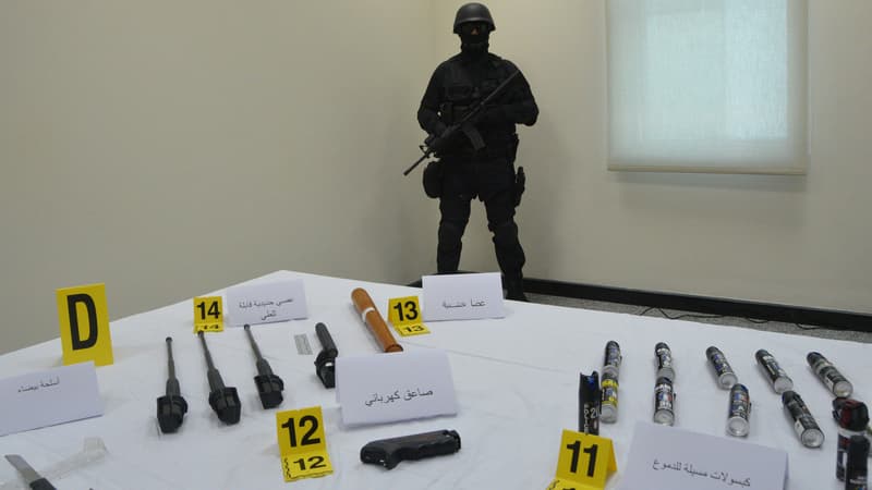 Les armes saisies par la police marocaine lors du démantèlement de cette cellule terroriste ont été présentées à la presse le 19 février, à Rabat.