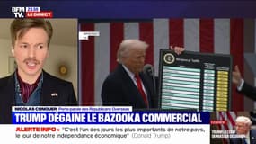 Droits de douane américains: "C'est un plafond, libre à nous de voir comment on peut favoriser des échanges égaux", affirme Nicolas Conquer (porte-parole des Republicans Overseas)