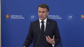 Emmanuel Macron à Porto (Portugal) le 28 février 2025