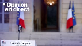 Un pupitre installé à l'hôtel de Matignon le 30 juin 2024