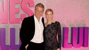 Renée Zellweger et Hugh Grant posent à leur arrivée avant la première française du film "Bridget Jones: Mad About the Boy", au cinéma Le Grand Rex à Paris, le 27 janvier 2025.