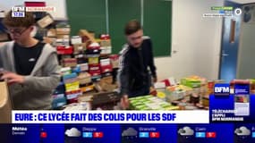 Eure: les élèves du lycée Saint-Ouen de Pont-Audemer confectionnent des colis de Noël pour les SDF