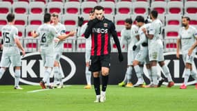 Amine Gouiri, lors de la défaite de l'OGC Nice contre Leverkusen